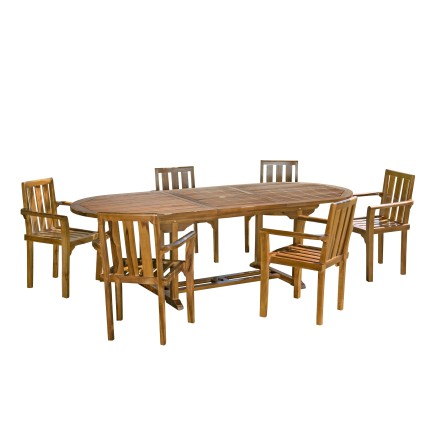 MAEVA Oiled Teak Garden Furniture Set for 8-10 People