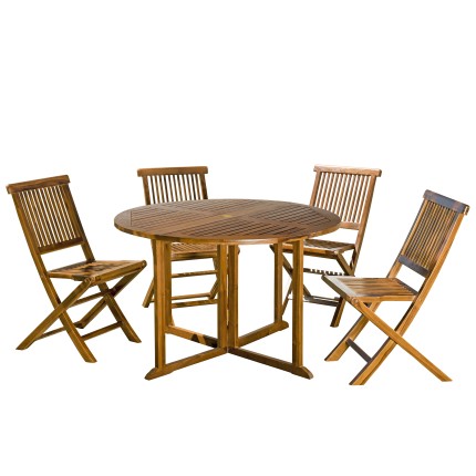 Salon de jardin en bois teck huilé - MAEVA - 4/5 personnes