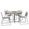 EMILE - Teak Wood Grey Garden Set 4/6 pers - 1 Round Table 120 cm