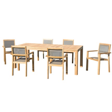 KIM Teak Wood Garden Furniture Set for 6/8 People - Premium Solid Teak
