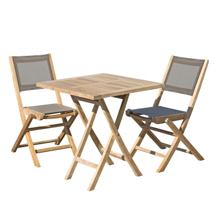Salon de jardin en bois teck 2 pers - FUN