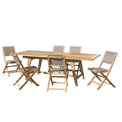Salon de jardin en bois de teck 8/10 pers.
