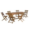Salon de jardin en bois teck huilé - 8/10 personnes