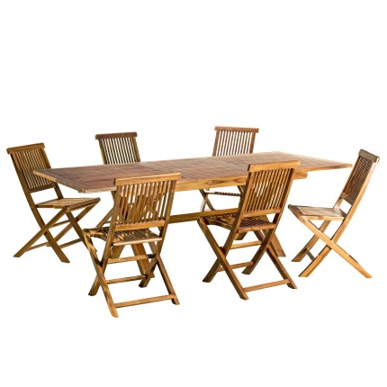 Salon de jardin bois teck huilé MAEVA - 8/10 personnes