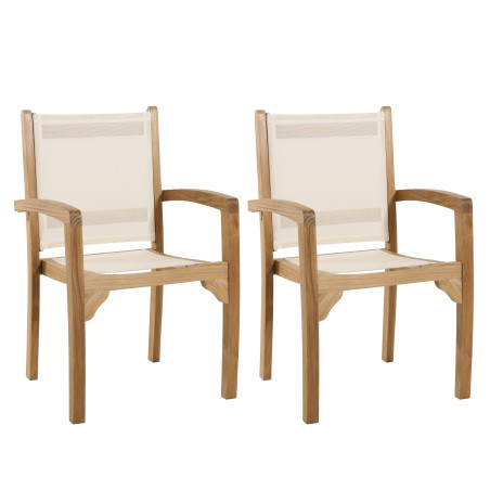 Ensemble de 2 fauteuils de jardin en bois teck