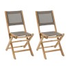Ensemble 2 chaises jardin bois Teck taupe