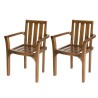 Ensemble 2 fauteuils empilables bois teck huilé