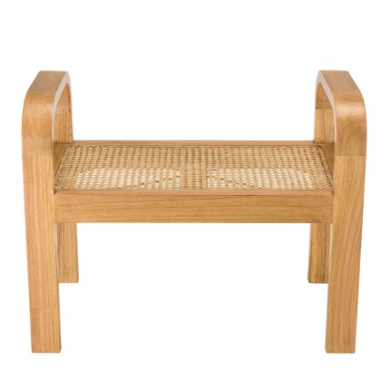 Tabouret LAUREN en bois de Mindi et rotin naturel