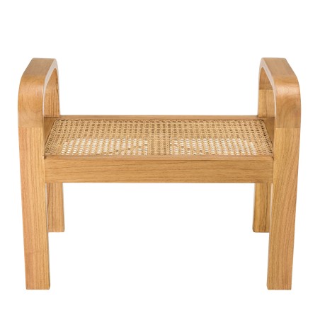 Tabouret LAUREN en bois de Mindi et rotin naturel