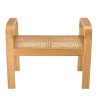 LORINE - Single Stool in Mindi Wood and Natural Rattan