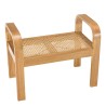 LAUREN - Single Stool in Mindi Wood and Natural Rattan