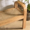 Banc 2 places LORINE en bois de Mindi et rotin naturel