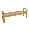 Banc 2 places LORINE en bois de Mindi et rotin naturel