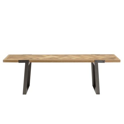 CARLA TV Stand - Wooden Chevron Top and Black Metal Legs