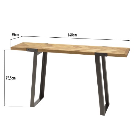 Console CARLA - Bois et métal noir