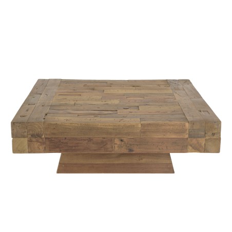 Table basse carrée bois massif marron MATHIS