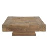 MATHIS Square Brown Solid Wood Coffee Table