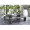 Hector Concrete Fibre Garden Furniture Set for 8 People - Outdoor Set