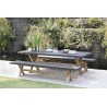 HECTOR - Concrete Fibre and Acacia Garden Furniture Set for 8 People