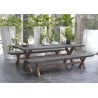 HECTOR - Concrete Fibre and Acacia Garden Furniture Set for 8 People