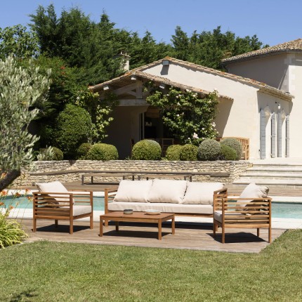Victoire Acacia Wood Garden Furniture Set for 5 People - Outdoor Lounge Set