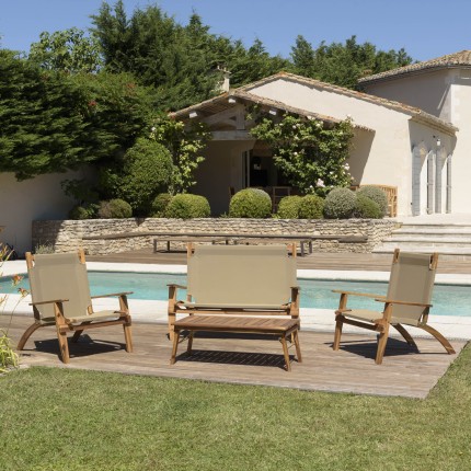 Salon de jardin VICK en bois acacia 4 pers