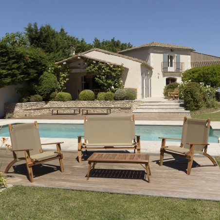 Salon de jardin VICTOIRE en bois acacia 4 pers