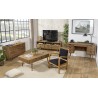 WALLY Scandi Armchair in Teak and Black Fabric