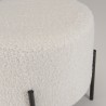 AGATHE Round Stool 40x40cm - White Bouclé Fabric
