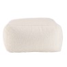 Pouf carré AGATHE en tissu bouclette blanc