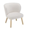 Fauteuil AGATHE en tissu bouclette blanc