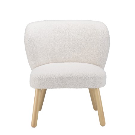 Fauteuil AGATHE en tissu bouclette blanc