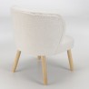 Fauteuil AGATHE en tissu bouclette blanc