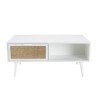 SMANDY White Coffee Table with 2 Drawers and 1 Niche