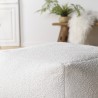 Pouf carré AGATHE en tissu bouclette blanc