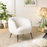Fauteuil AGATHE - Tissu bouclette blanc - Cosy et design