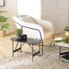 Table basse ovale noire DALY 70x35cm