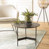 Table basse ronde noire DALY 50x50cm