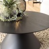 DALY Black Round Coffee Table 78x78cm - Tapered Metal Legs