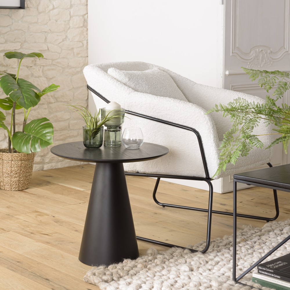 DALY Black Round Side Table 50x50cm - Modern Metal Side Table DALY Black Round Side Table 50x50cm - Modern Metal Side Table