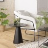 DALY Black Round Side Table 50x50cm - Modern Metal Side Table