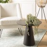 DALY Black Round Side Table 50x50cm - Modern Metal Side Table