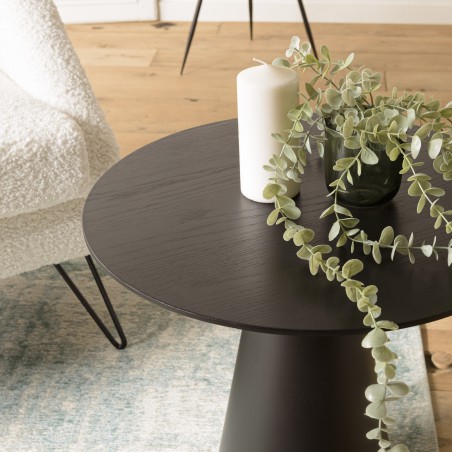 Table d’appoint DALY ronde noire 50x50cm