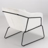 Fauteuil AGATHE - Tissu bouclette blanc et métal noir