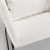 Fauteuil AGATHE - Tissu bouclette blanc et métal noir