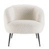 AGATHE - Cozy Armchair in White Bouclé Fabric