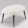 Tabouret AGATHE - Cosy en tissu bouclette blanc