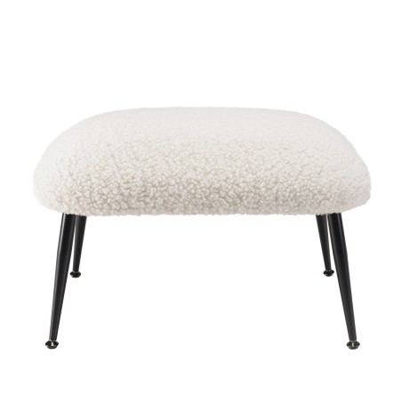 Tabouret AGATHE - Cosy en tissu bouclette blanc