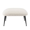 Tabouret AGATHE - Cosy en tissu bouclette blanc