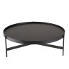 DALY Black Round Coffee Table 102x102cm - Metal Base